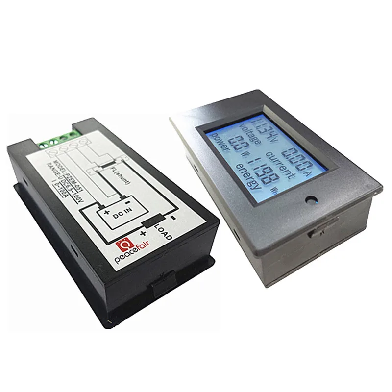 

PEACEFAIR PZEM-051 DC 6.5-100V 50A 4 IN1 Digital LCD Voltage Current Power Energy Voltmeter Ammeter Panel Meter +50A Shunt