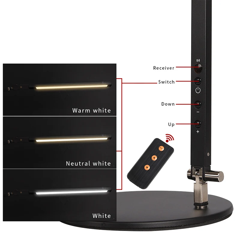 Artpad 8W Clamp Long Arm Desk Lamp 3 Brightness Dimming Folding Adjustable LED Modern Table Lamp fo