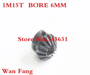 

2PCS 1M15T Bevel Gear 15T Mod M=1 Modulus Ratio 1:1 Bore 6mm Steel Right Angle Transmission parts machine parts DIY
