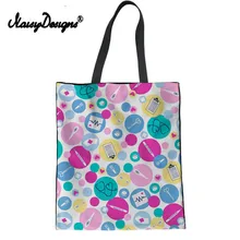 NoisyDesigns Женская Холщовая Сумка для покупок, Повседневная Сумка-тоут для медсестры, сумка для покупок, удобная сумка для путешествий Tissu, сумки для девочек, экологически чистые хлопковые сумки