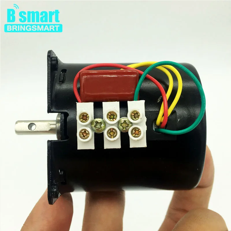 

Bringsmart 60KTYZ AC PM Synchronous Gear Motor low speed 220VAC 2.5-110rpm High Torque 60kg.cm Mini Metal Gear Reducer bbq