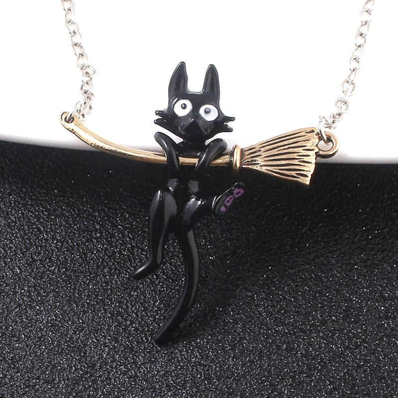 

SG New Kiki's Delivery Service JiJi Necklace Cute Black Cat Pendant For Women Girl Cosplay Jewelry Gift
