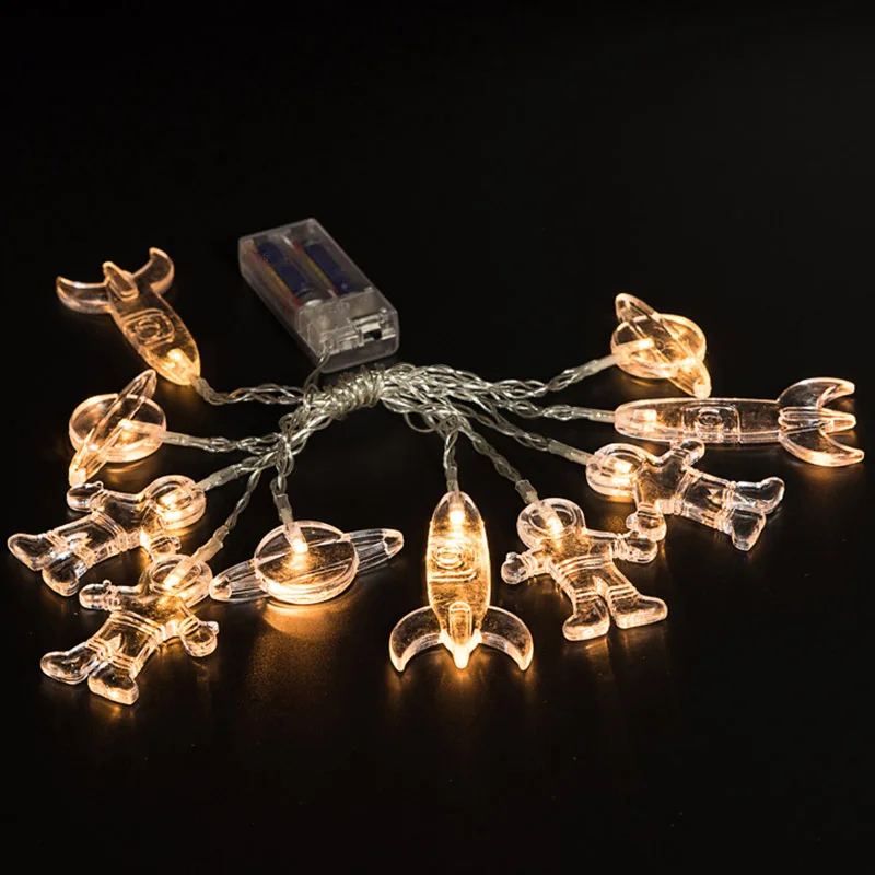 

10 LED Baby Room Decoration Led Home Outer Space String Garland Light Astronauts Spaceship Rocket Mars kid Gift