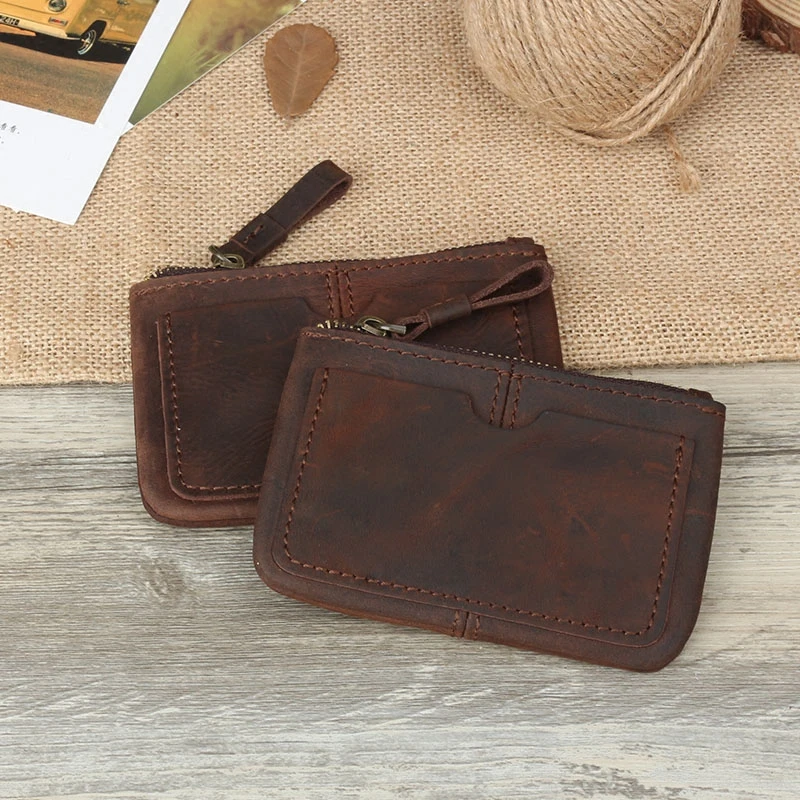 Kweco Vader Genuine Leather Wallet Women 2018 New Arrvial Crazy Horse Leather Men Wallet Mini Coin Purse Credit Card Holder
