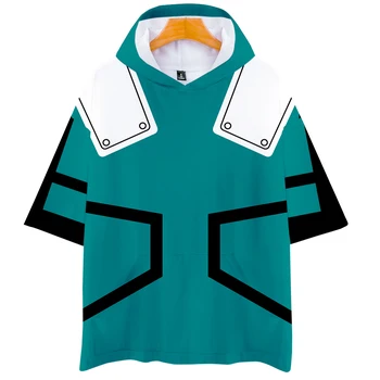 

My hero academia spring and summer autumn hot sale short-sleeved hooded T-shirt unisex couple like parent-child sports cosplay