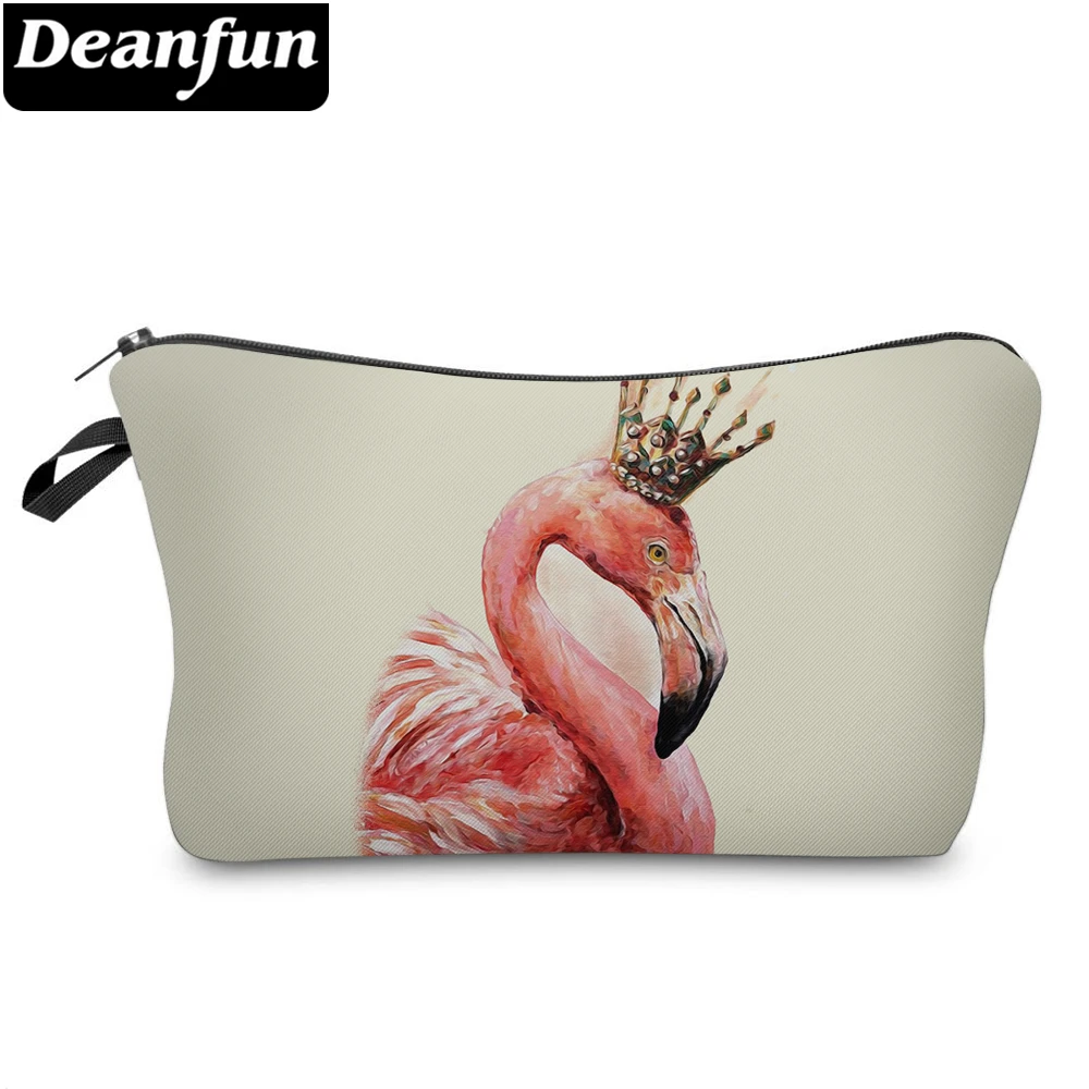 

Deanfun 3D Printing Cosmetic Bags Flamingo with Crown Women Makeup Organizer for Travel 51286
