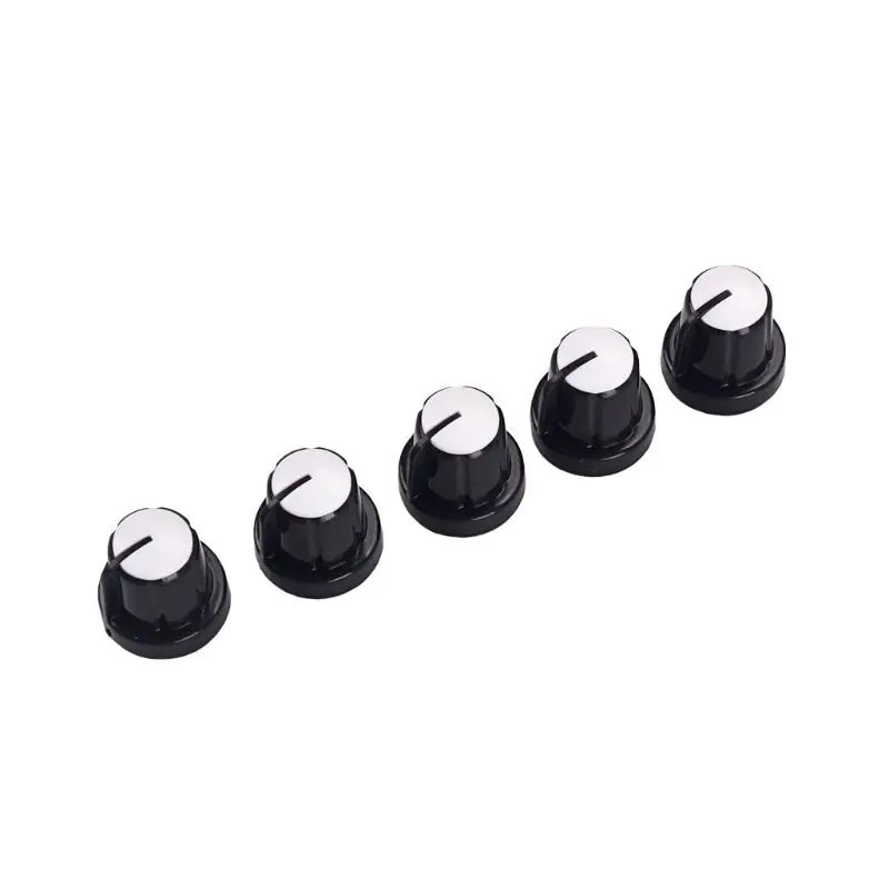 

5pcs Black White Point Guitar Effect Pedal Knobs AMP Amplifier Control Knobs