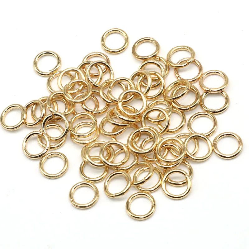 8 мм, Приблизительно 200 шт, круглые кольца из нержавеющей стали, кольца, одно кольцо, соединительное кольцо, Круглый браслет, изготовление ювелирных изделий - Цвет: Bright Gold