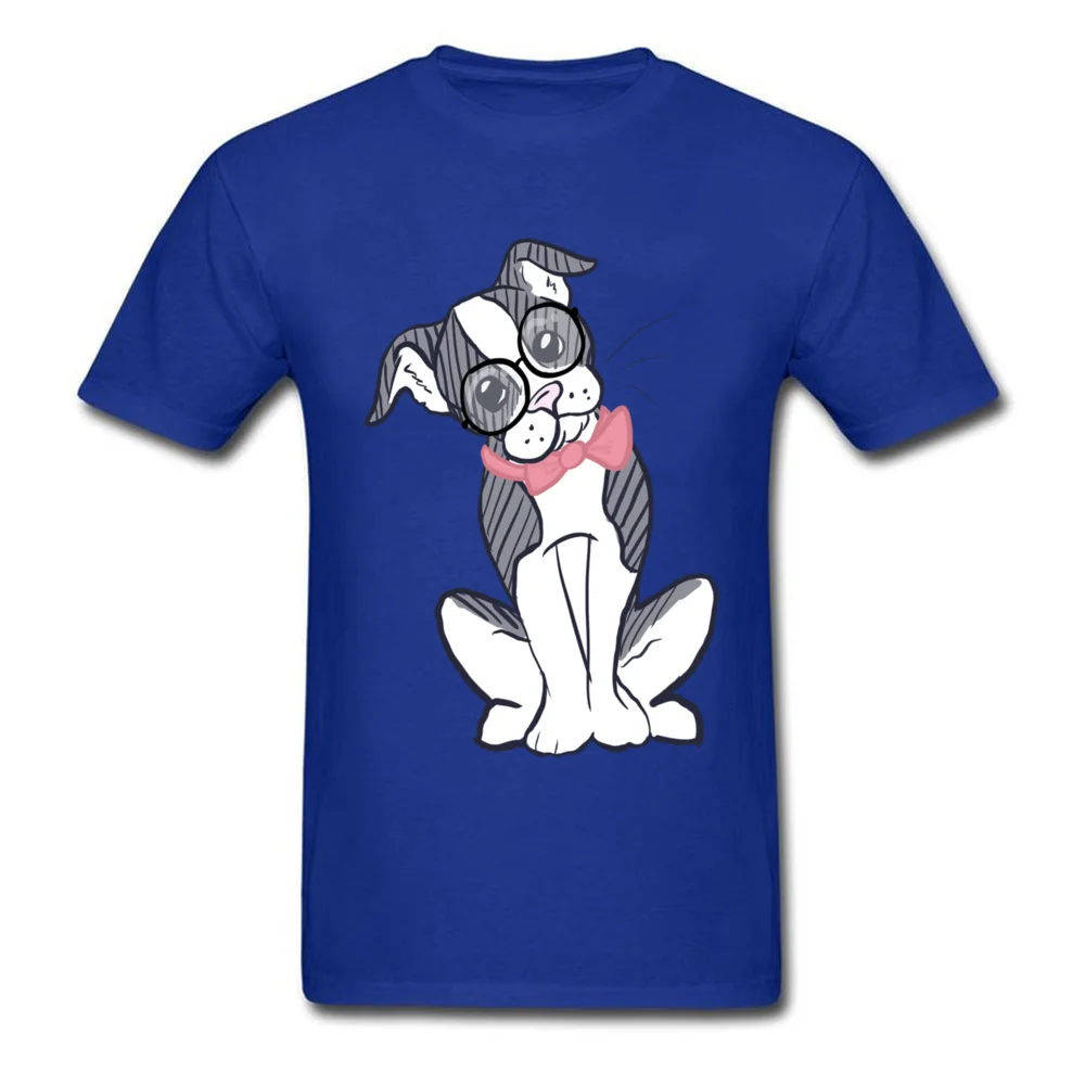 Boston Terrier with Glasses  Bowtie_blue