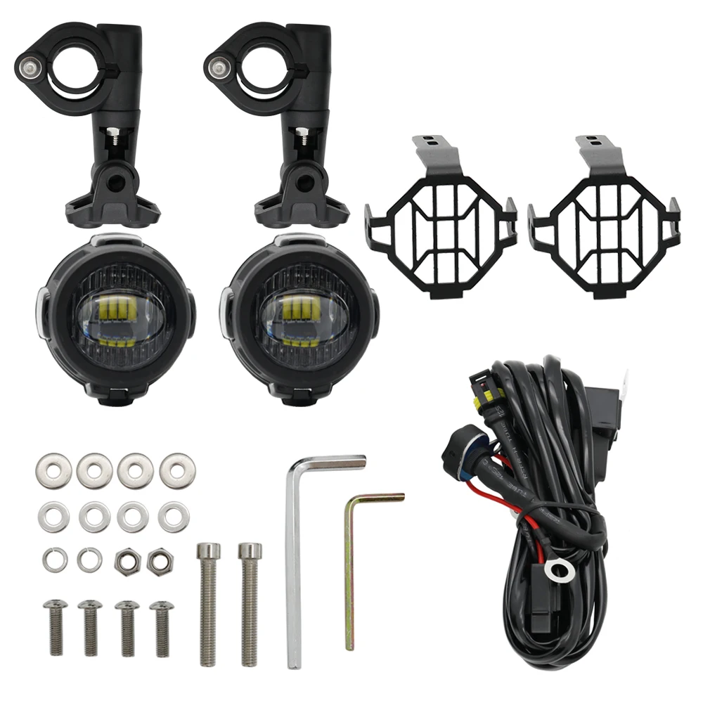 

Motorcycle E9 Mark LED Fog Light & Protect Guards with Relay Wiring Harness For BMW R1200 GS /ADV F800GS Motorcycle Led Lights