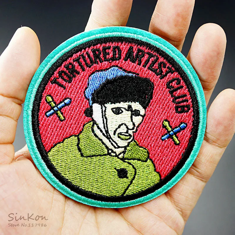 

Van Gogh (Size:7.7x7.7cm) Badge Patch Embroidered Applique Sewing Clothes Stickers Garment Apparel Accessories Badges