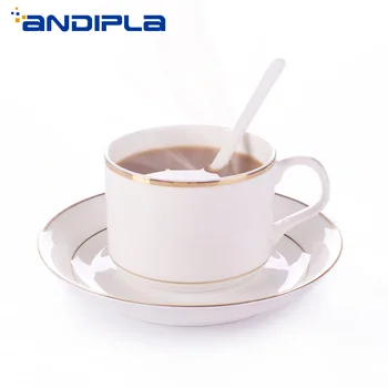 

200ml Classic European Style Bone China Coffee Mug Set Ceramics British Black Tea Milk Water Afternoon Tea Cup and Saucer Spoon
