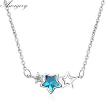 ANENJERY – collier en argent Sterling 925, étoile de cristal artificiel, Zircon, chaîne de clavicule pour femmes, S-N78
