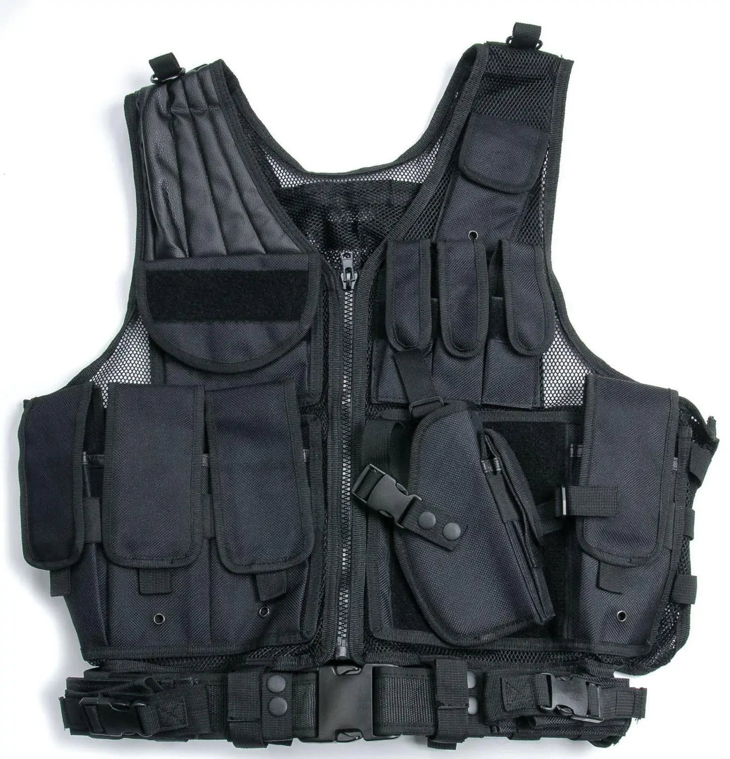 

TACTICAL MILITARY AIRSOFT PAINTBALL HUNTING COMBAT VEST WITH HOLSTER POUCH