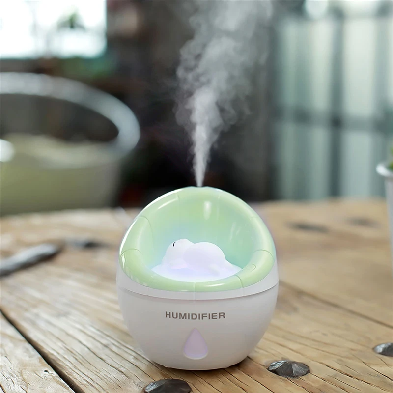 

350mLCute Ultrasonic Humidifier Colorful LED Light Home Car Office Essential Oil Aroma Diffuser Purifier USB Fan Aromatherapy