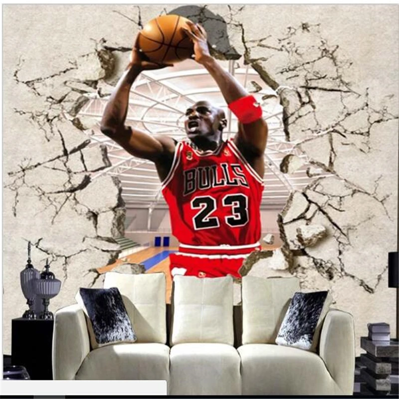 カスタムスポーツ漫画カスタム壁紙壁画テレビの背景壁紙現代のミニマリストの壁nbaバスケットボールマイケルジョーダン Michael Jordan Chicago White Sox Michael Jordan Shortsmichael Watch Aliexpress