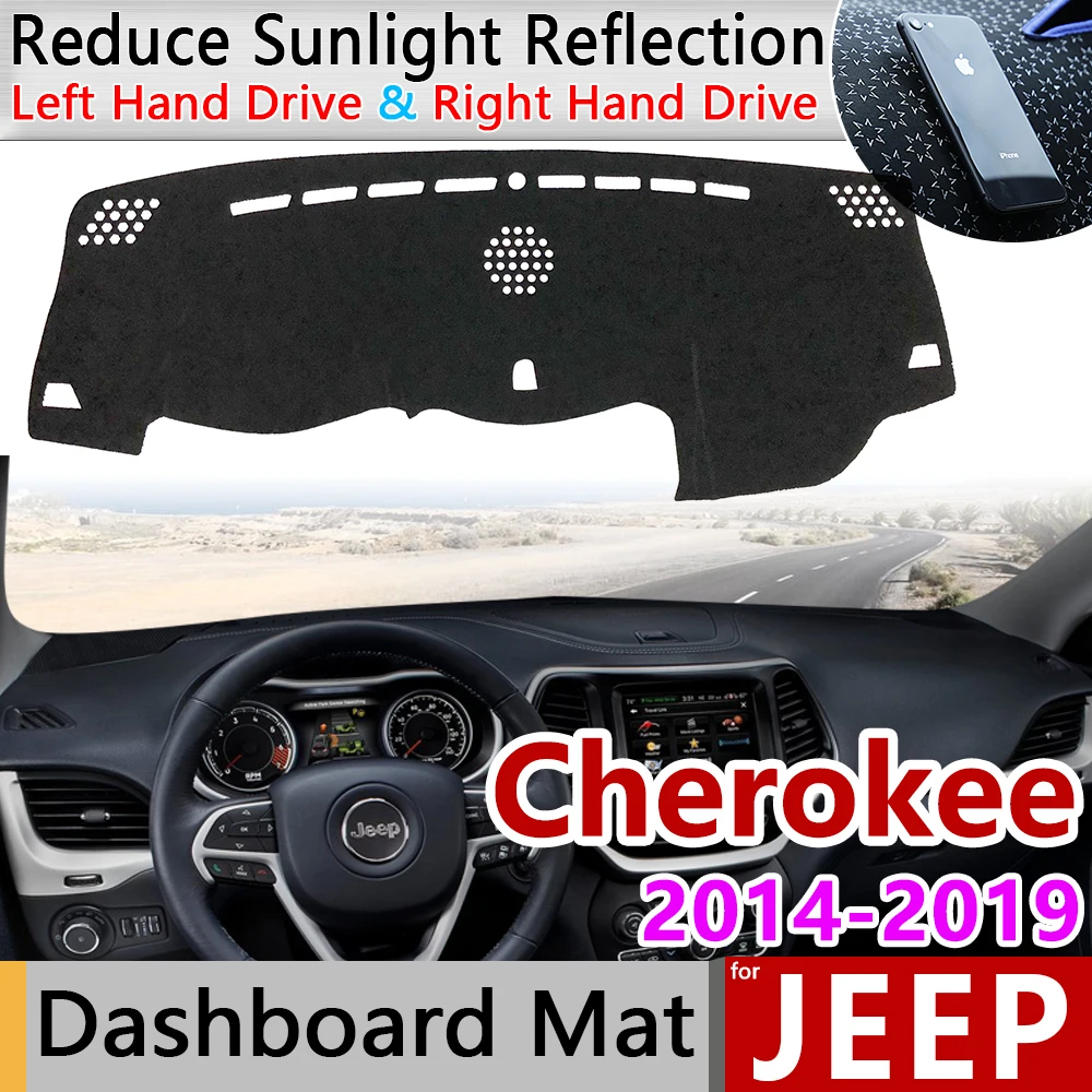 Для Jeep Cherokee KL анти-скольжения мат коврик на приборную панель Зонт приборной защиты автомобильные аксессуары