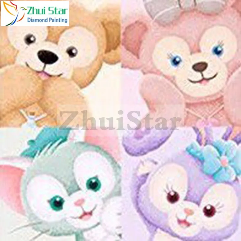 

Zhuistar 5d Diy Diamond Painting Cross Stitch Four bears Diamond Mosaic Full diamond embroidery rhinestones Set gift gx