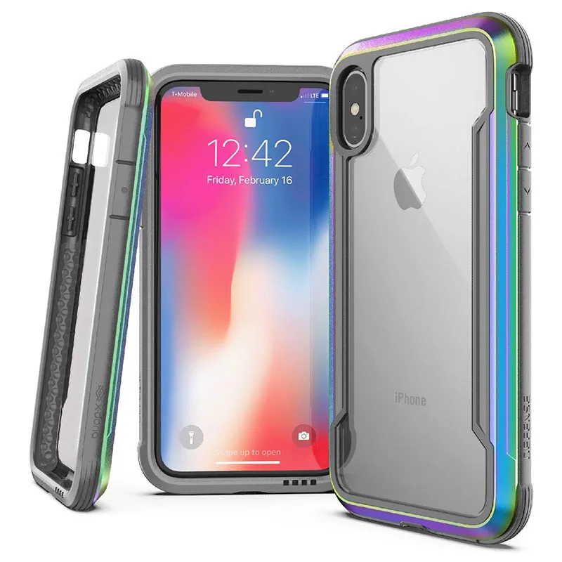 X-doria чехол для телефона для iPhone XR XS Max защита щит военный класс падение протестированный чехол для iPhone X XS Max Capa Coque - Цвет: Iridescent