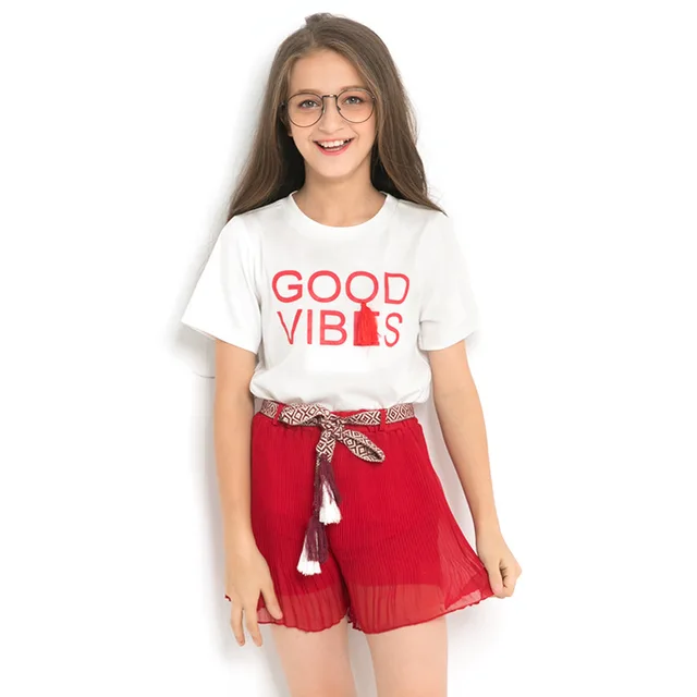 girls red shorts