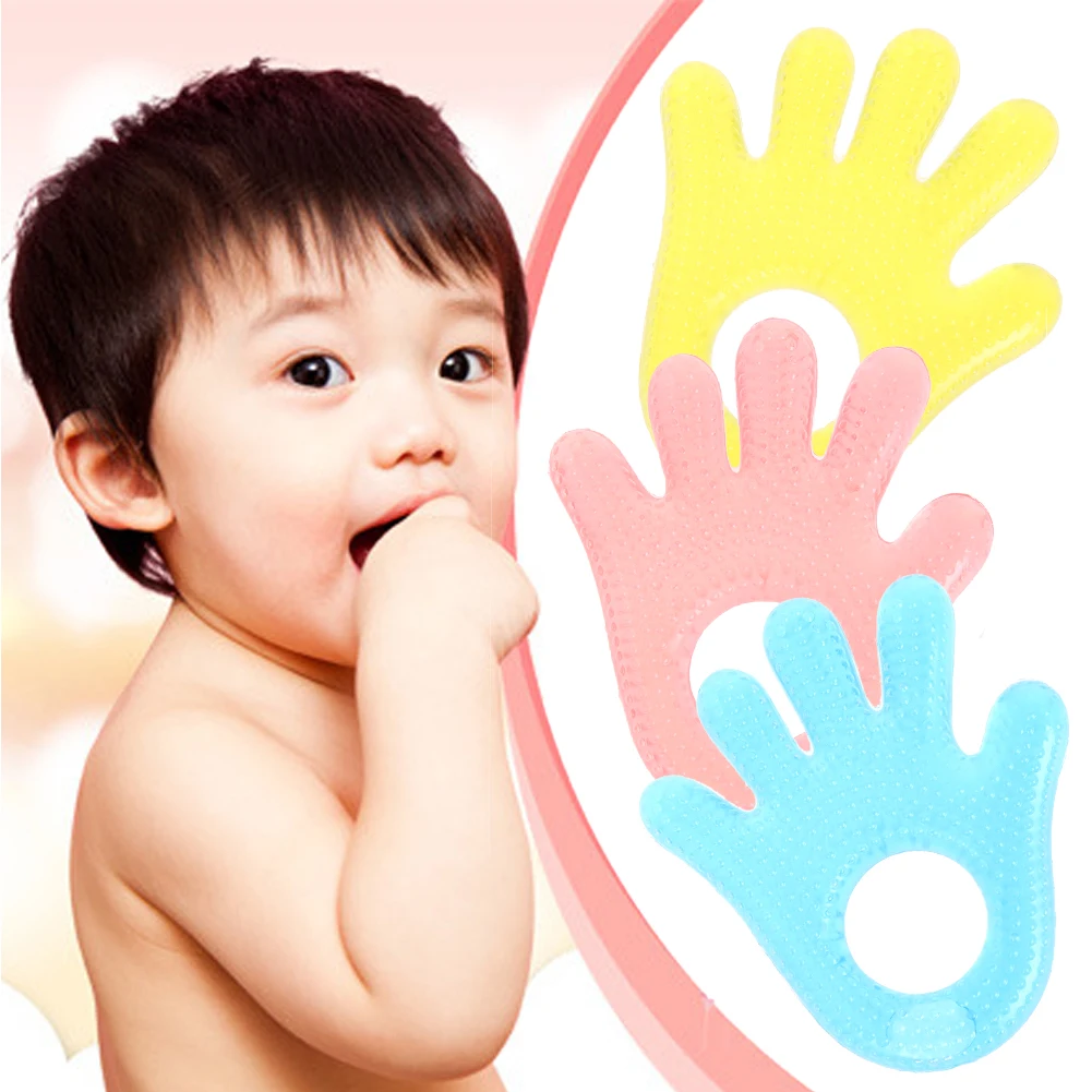 Baby Toddler Infant Teether Teething Chew Toys Silicone Palm-shaped Gift ONE
