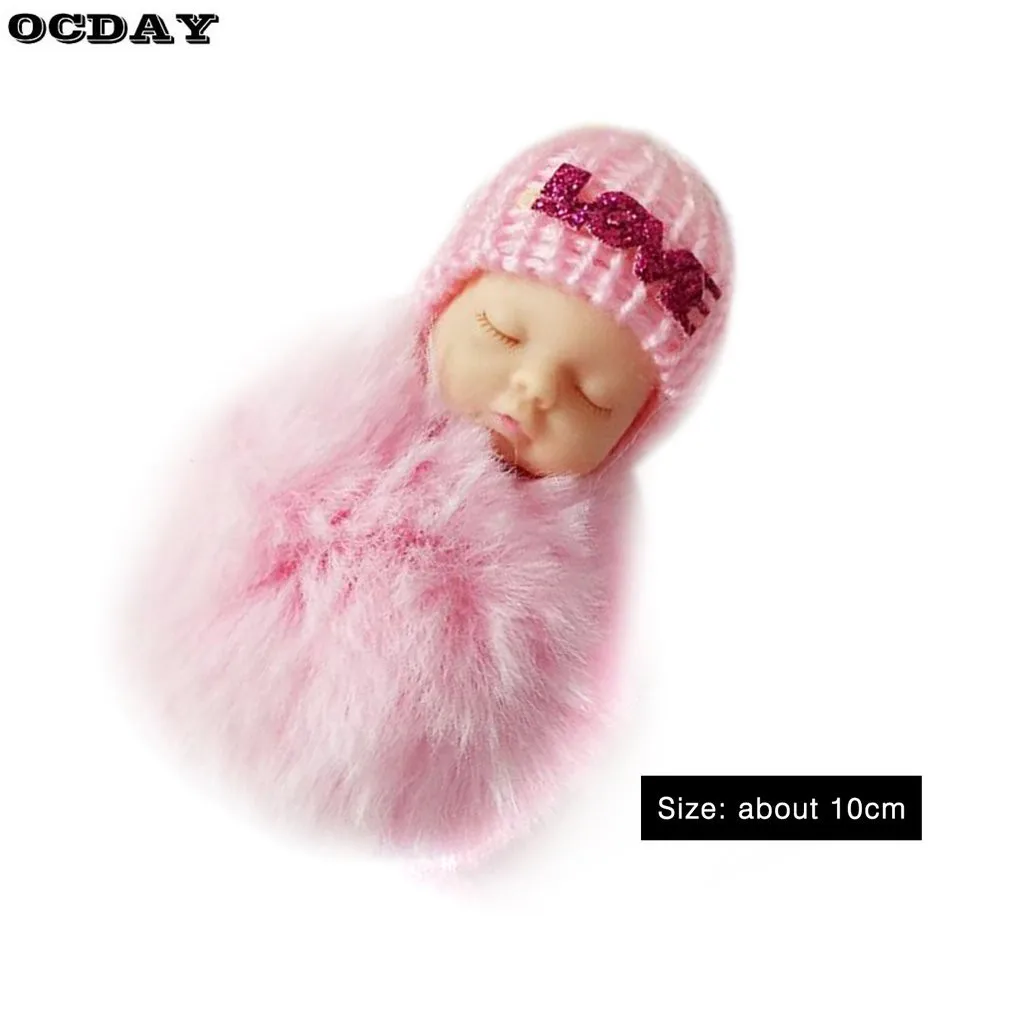 OCDAY Sleeping Baby Doll плюшевый брелок креативный милый маленький мягкий меховой кукольный кулон автомобильный мешок Шарм пушистый шар брелок игрушка для детей