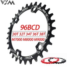 Roda dentada oval, coroa dentada de liga de alumínio vxm 30t 32t 34t 36t 38t 96bcd anel de corrente para m7000 m8000 m9000
