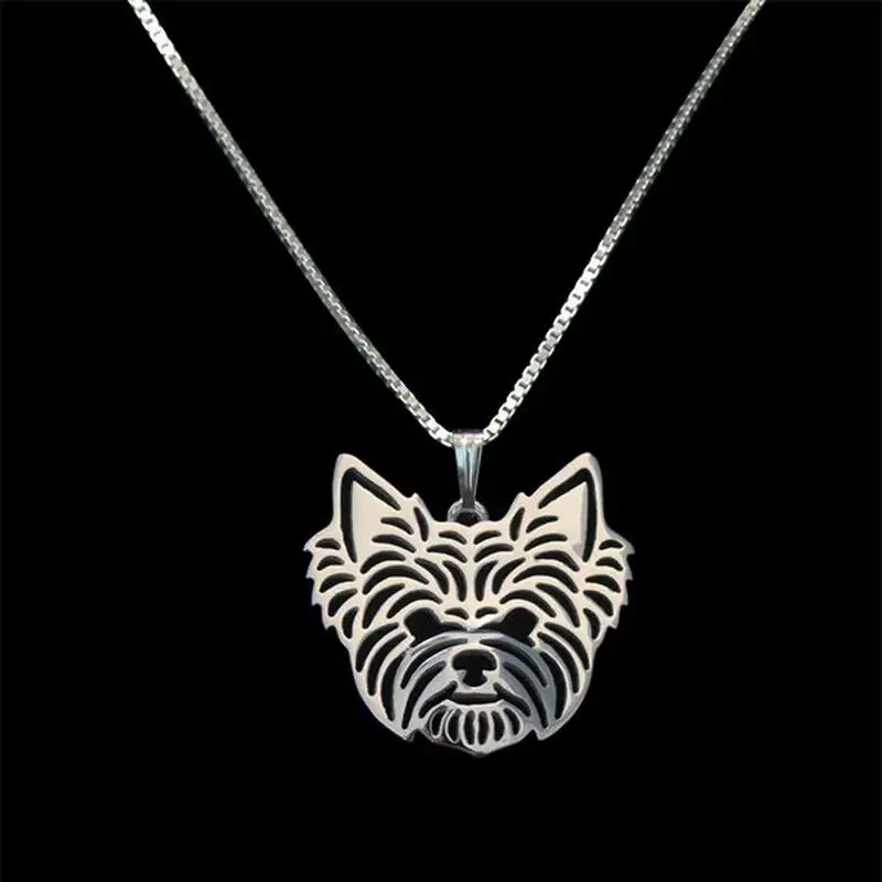 Collana Ciondolo Yorkie In Argento Sterling 925 - Gioiello Per Amanti Del Cane, Regalo Per Donna, Con Catena Regolabile 45+5 Cm