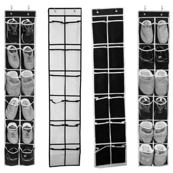 

Non-woven Fabric Shoe Organizer Pocket Over The Door Space Saver Rack Non Woven Hanging Storage Organization