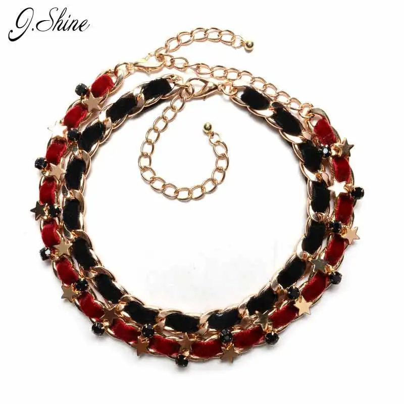 Flannelette Enchapado En oro Cadena Mujeres Collares Joyería India Collar Punk Estrellas Masculina Bisuteria Mujer Collar