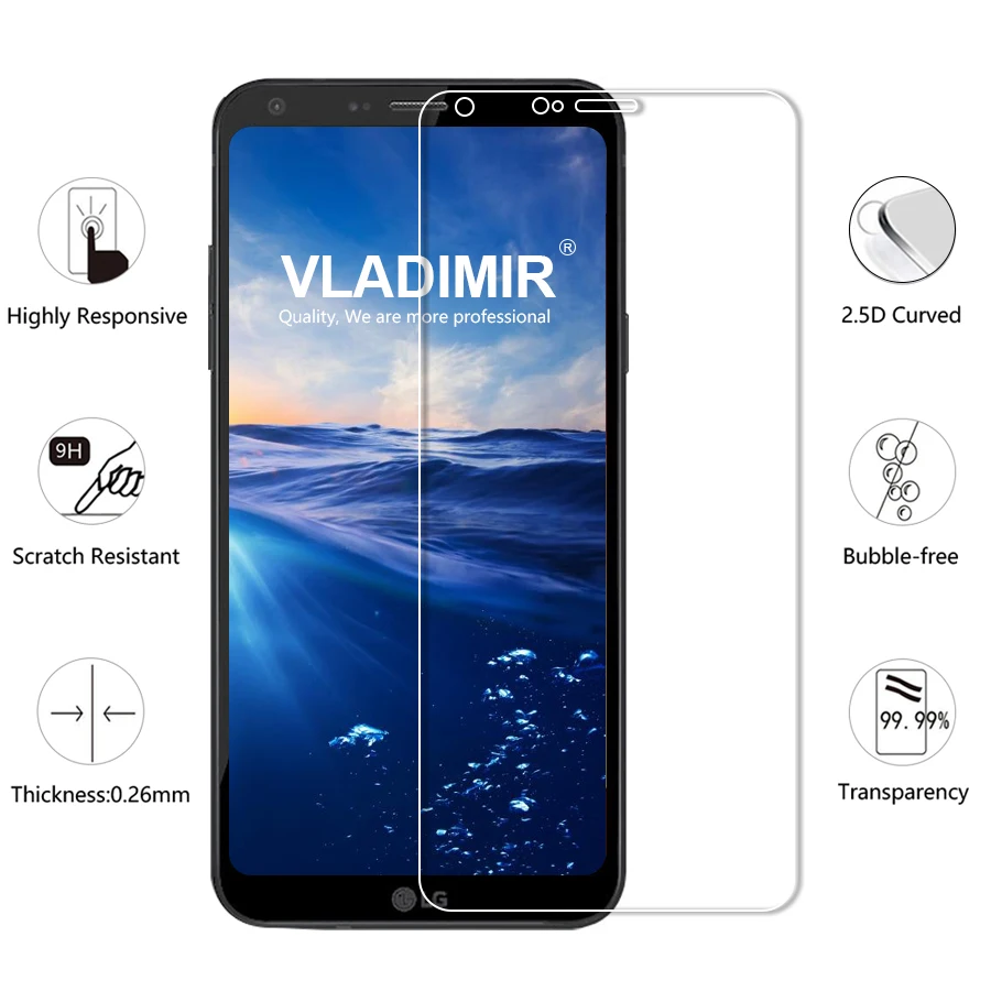Владимир 9 H 2.5D не полное покрытие закаленное Стекло для LG q6 Экран протектор