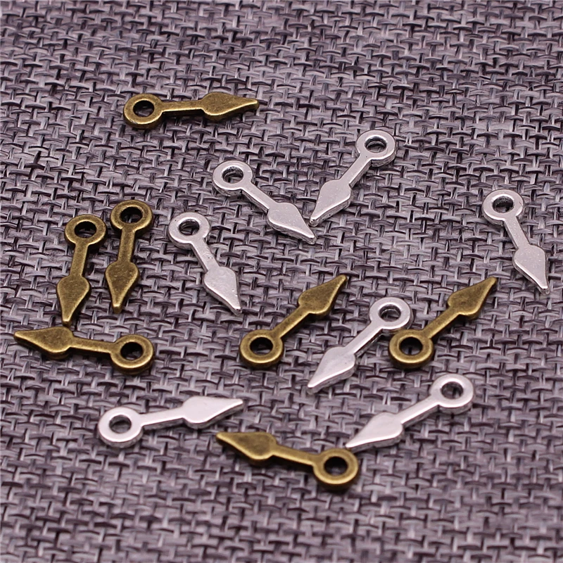 

Sweet Bell 150pcs/lot 5*15mm two color Metal Zinc Alloy Clock Pointer Charms for Diy Jewelry Pendant Charms Wholesale 5B870