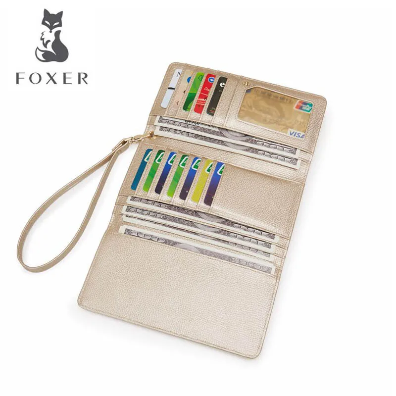 Женский кошелек FOXER длинный кожаный с пряжкой 2019|designer purse|fashion pursepurse designer |