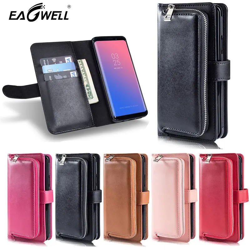 

Eagwell Retro Leather Wallet Case For Samsung Galaxy S9 S9 Plus Wallet Card Slots Phone Bag Cover Protective Case Fundas Capa