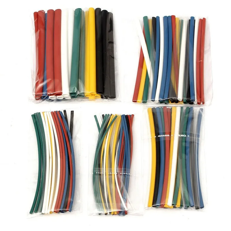 

140Pcs Car Electrical Cable Heat Shrink Tube Tubing For Wrap Sleeve Assorted 5 Sizes 7 Colors Polyolefin New Electric Unit Part