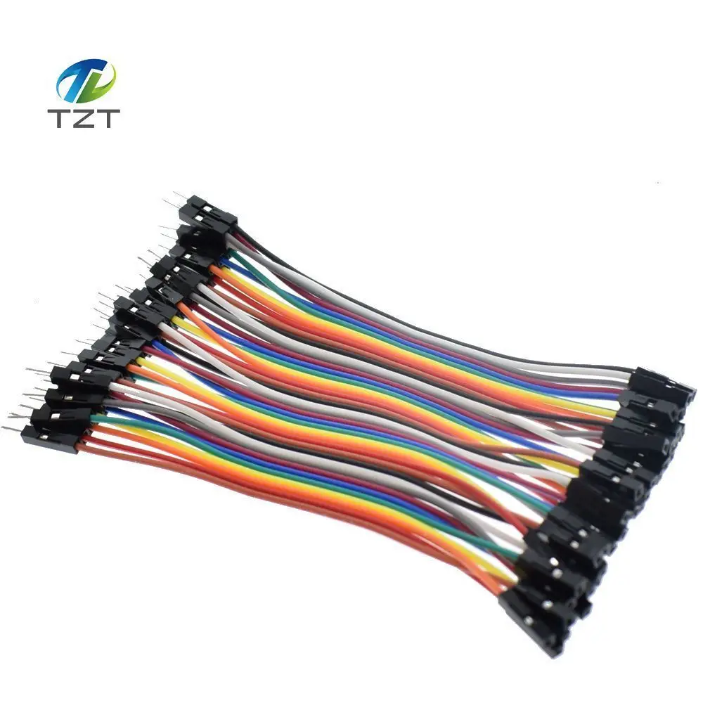1lot 40pcs 10cm 2 54mm 1pin 1p 1p male to female jumper wire Dupont font b