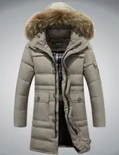 

M~4xl Plus Size 2016 Autumn Winter Straight Men White Duck Down Jackets And Coat Fake Fur Collar Casual Brand-clothes