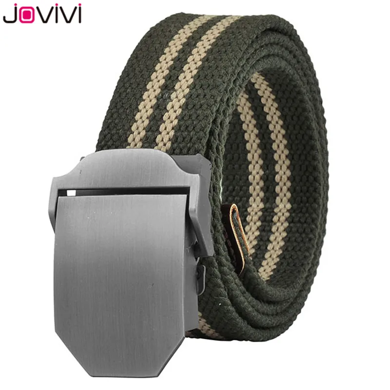 1x Army Green Stripe Jovivi 1 шт. винтажный нейлоновый ремень на бретелях с пряжкой Военный Открытый Камуфляжный пояс черный/армейский зеленый/Полосатый модный пояс - Цвет: 1x Army Green Stripe