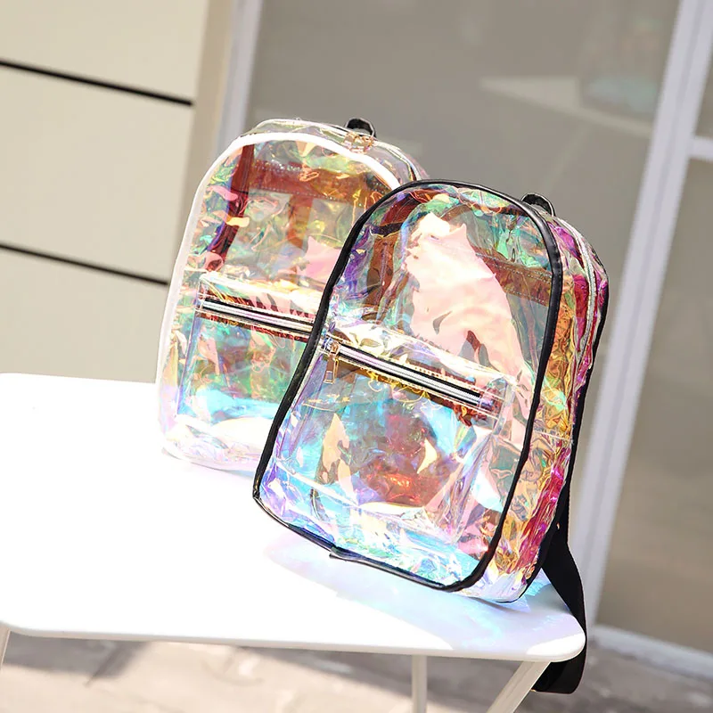 Мини mochila transparente rugzak путешествия прозрачный рюкзак ясно для дамы plecak голограмма