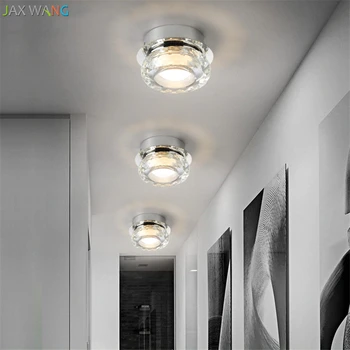 

JW_Modern Corridor Lamps Nordic Round Led Crystal Diamond Ceiling Lights for Italian Design Balcony Bedroom Daily Lighting