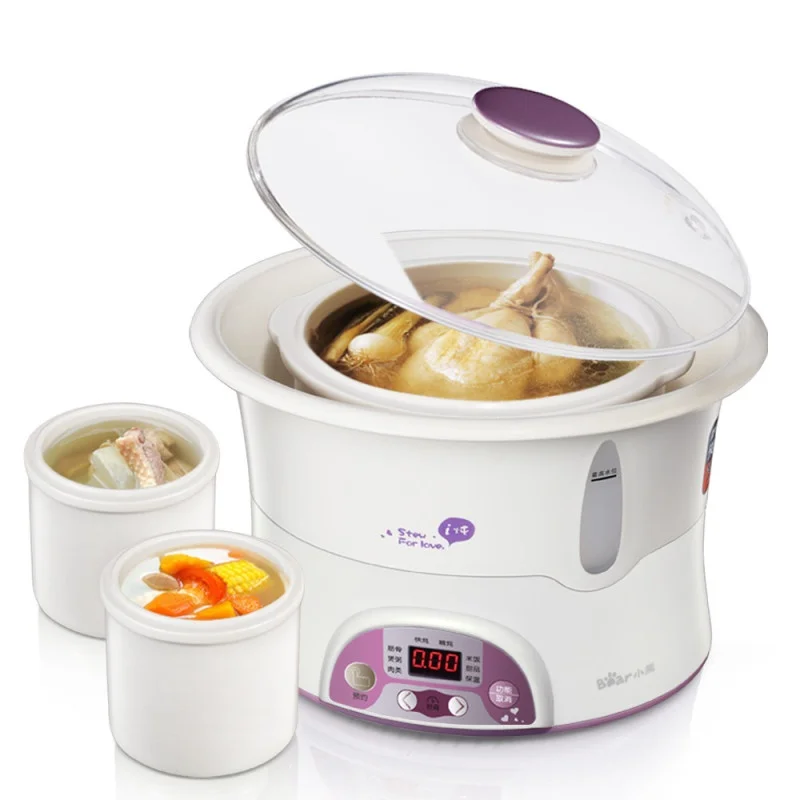 DDZ 1181 electric slow cooker electric cooker pot 1.8L three inner pot