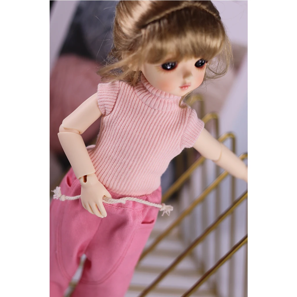  knitting wool material Handmade Doll Sweater Vest 11inch Doll Clothes Hand Knit Turtleneck Sweater For girls  Doll Fits 