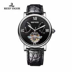 Риф Тигр/RT Tourbillon Автоматический часы с датой день сталь аллигатора ремень дизайнер повседневное часы для мужчин RGA191