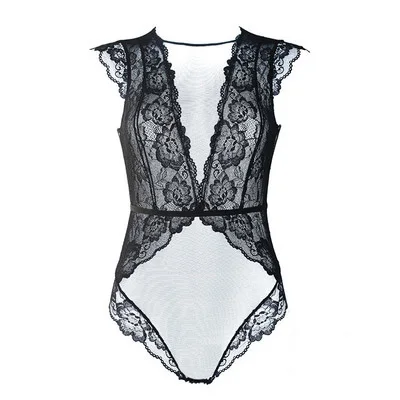 Sexy Mousse Brand Hot Shapers Thin Floral Hollow Out Ladies Sexy Lace Bodysuits Black Female Transparent Shapewear S M L