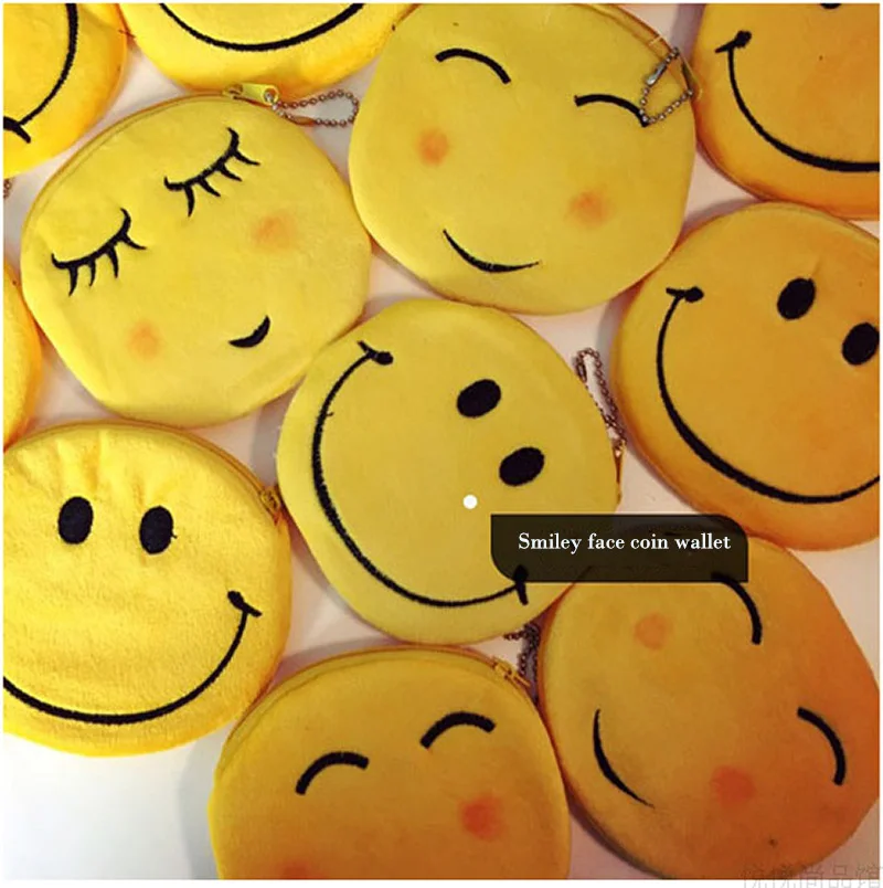 SLPF Sell Well Childlike Classic Cute Yellow Smiley Coin Purse Bag Ladies Cute Kawaii Harajuku Plush 1
