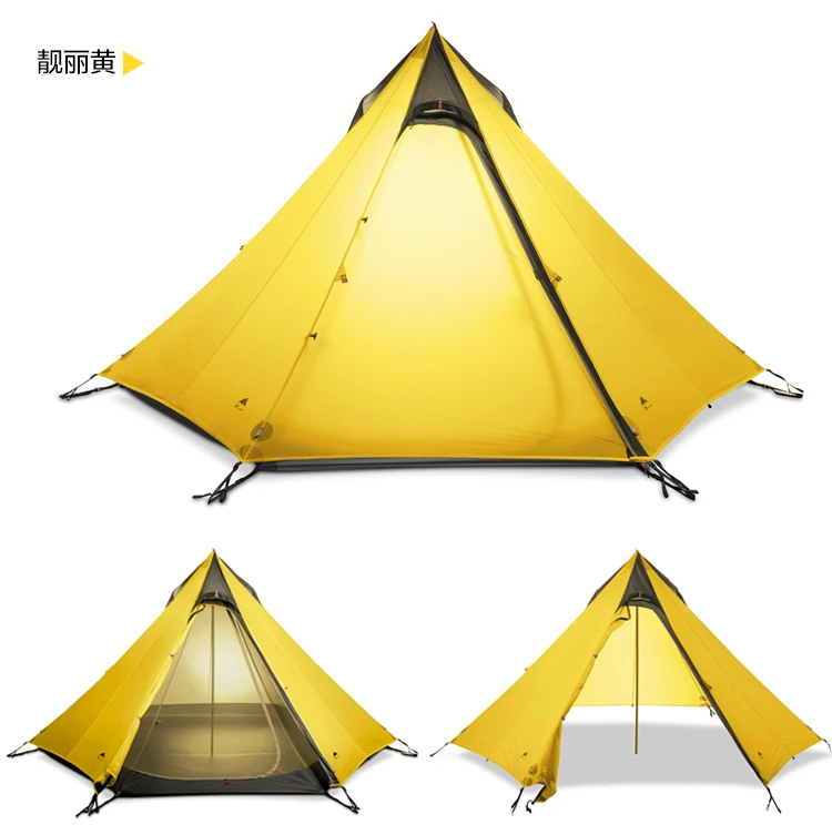 3F UL GEAR Сверхлегкий Открытый Кемпинг вигвама 15D Silnylon Пирамида палатка 2-3 человек большая палатка водонепроницаемый альпинизмом походные палатки