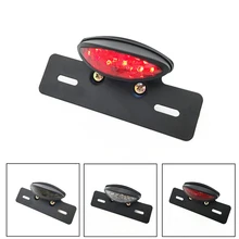 LED Motorcycles Taillights Brake License Plate Lamp Black/Red Mounting for Racer Triumph Vintage