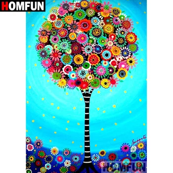 

HOMFUN Full Square/Round Drill 5D DIY Diamond Painting "Abstract tree" Embroidery Cross Stitch 5D Home Decor Gift A07473