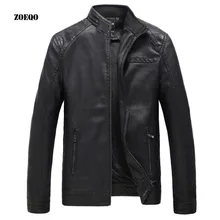 ZOEQO кожаная куртка мужская мода осень мотоцикл из искусственной кожи мужские зимние куртки верхняя одежда пальто из искусственной кожи PU куртка для мужчин