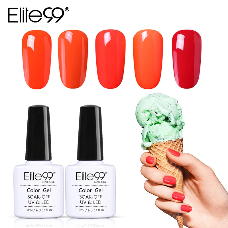 

Elite99 10ml Orange Color Series Nail Gel Polish Long Lasting UV LED Gel Varnishes Soak Off Nail Art Design Gel Polishes Lacquer